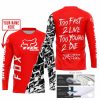 TOO FAST TO LIVE TOO YOUNG TO DIE - LIMITED EDITION - CUSTOM NAME - FOX RACING - RED - JERSEY