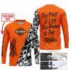 TOO FAST TO LIVE TOO YOUNG TO DIE - LIMITED EDITION - CUSTOM NAME - HARLEY-DAVIDSON - ORANGE - JERSEY