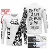 TOO FAST TO LIVE TOO YOUNG TO DIE - LIMITED EDITION - CUSTOM NAME - FOX RACING - WHITE - JERSEY