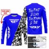 TOO FAST TO LIVE TOO YOUNG TO DIE - LIMITED EDITION - CUSTOM NAME - FLY RACING - BLUE - JERSEY
