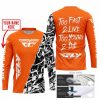 TOO FAST TO LIVE TOO YOUNG TO DIE - LIMITED EDITION - CUSTOM NAME - FLY RACING - ORANGE - JERSEY