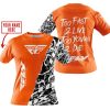 TOO FAST TO LIVE TOO YOUNG TO DIE - LIMITED EDITION - CUSTOM NAME - FLY RACING - ORANGE - T-SHIRT