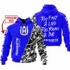 TOO FAST TO LIVE TOO YOUNG TO DIE - LIMITED EDITION - CUSTOM NAME - HUSQVARNA - BLUE