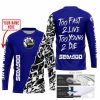 TOO FAST TO LIVE TOO YOUNG TO DIE - LIMITED EDITION - CUSTOM NAME - SEA DOO - NAVY - JERSEY
