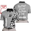 TOO FAST TO LIVE TOO YOUNG TO DIE - LIMITED EDITION - CUSTOM NAME - SEA DOO - GREY - POLO SHIRT