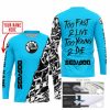 TOO FAST TO LIVE TOO YOUNG TO DIE - LIMITED EDITION - CUSTOM NAME - SEA DOO - SKY BLUE - JERSEY