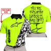 TILL THE FUCKIN FREAKIN TRAINING WHEEL FALL OFF - LIMITED EDITION - CUSTOM NAME - ALPINESTARS - NEON - POLO SHIRT