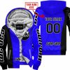 PREMIUM MX - CUSTOM NAME - CAN AM - BLUE - FLEECE ZIP HOODIE