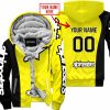 PREMIUM MX - CUSTOM NAME - ALPINESTARS - YELLOW - FLEECE ZIP HOODIE