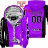 PREMIUM MX - CUSTOM NAME - FLY RACING - PURPLE - FLEECE ZIP HOODIE