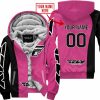 PREMIUM MX - CUSTOM NAME - FLY RACING - PINK 1 - FLEECE ZIP HOODIE
