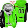 PREMIUM MX - CUSTOM NAME - FLY RACING - GREEN - FLEECE ZIP HOODIE