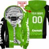 PREMIUM MX - CUSTOM NAME - KAWASAKI - GREEN - FLEECE ZIP HOODIE
