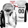 PREMIUM MX - CUSTOM NAME - TRIUMPH - WHITE - FLEECE ZIP HOODIE