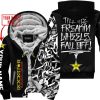 TILL THE FUCKIN FREAKIN TRAINING WHEEL FALL OFF - LIMITED EDITION - CUSTOM NAME - ROCKSTAR - BLACK - FLEECE ZIP HOOODIE