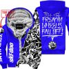 TILL THE FUCKIN FREAKIN TRAINING WHEEL FALL OFF - LIMITED EDITION - CUSTOM NAME - SKI DOO - BLUE - FLEECE ZIP HOOODIE