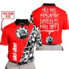 TILL THE FUCKIN FREAKIN TRAINING WHEEL FALL OFF - LIMITED EDITION - CUSTOM NAME - SKI DOO - RED - POLO SHIRT