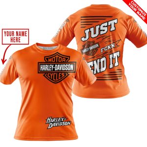 PREMIUM JUST FCKN GONNA SEND IT – CUSTOM NAME – HARLEY DAVIDSON - ORANGE V1 - T-SHIRT