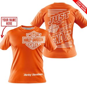 PREMIUM JUST FCKN GONNA SEND IT – CUSTOM NAME – HARLEY DAVIDSON - ORANGE - T-SHIRT