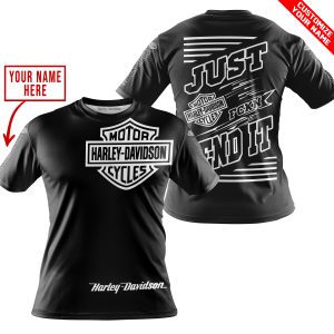 PREMIUM JUST FCKN GONNA SEND IT – CUSTOM NAME – HARLEY DAVIDSON - BLACK - T-SHIRT