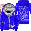 PREMIUM JUST FCKN GONNA SEND IT – CUSTOM NAME – FOX RACING - BLUE - FLEECE ZIP HOODIE