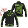 MX DAD - PERSONALISED GIFTS FOR CHILDREN & ADULTS - ALPINESTARS - GREEN 1 - BASEBALL JACKET