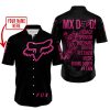 MX DAD - PERSONALISED GIFTS FOR CHILDREN & ADULTS - FOX RACING - PINK 1 BLACK - BUTTON SHIRT