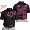 MX DAD - PERSONALISED GIFTS FOR CHILDREN & ADULTS - FOX RACING - PINK 1 BLACK - POLO SHIRT