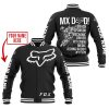 MX DAD - PERSONALISED GIFTS FOR CHILDREN & ADULTS - FOX RACING - WHITE - BASEBALL JACKET