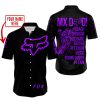 MX DAD - PERSONALISED GIFTS FOR CHILDREN & ADULTS - FOX RACING - PURPLE BLACK - BUTTON SHIRT