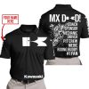 MX DAD - PERSONALISED GIFTS FOR CHILDREN & ADULTS - KAWASAKI - BLACK WHITE - POLO SHIRT