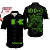 MX DAD - PERSONALISED GIFTS FOR CHILDREN & ADULTS - KAWASAKI - BLACK GREEN - BUTTON SHIRT