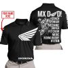 MX DAD - PERSONALISED GIFTS FOR CHILDREN & ADULTS - HONDA - WHITE - POLO SHIRT