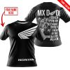 MX DAD - PERSONALISED GIFTS FOR CHILDREN & ADULTS - HONDA -BLACK WHITE - T-SHIRT