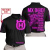 MX DAD - PERSONALISED GIFTS FOR CHILDREN & ADULTS - HUSQVARNA - BLACK PINK - POLO SHIRT
