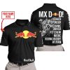 MX DAD - PERSONALISED GIFTS FOR CHILDREN & ADULTS - RED BULL - BLACK WHITE - POLO SHIRT