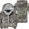 LIMITED EDITION PRODUCTS  - US ARMY - FOX RACING - CUSTOM NAME - FLEECE ZIP HOODIE
