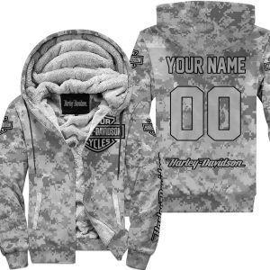 LIMITED EDITION PRODUCTS  - US ARMY V1 - HARLEY DAVIDSON RACING - CUSTOM NAME - FLEECE ZIP HOODIE
