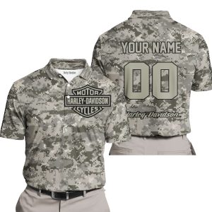LIMITED EDITION PRODUCTS  - US ARMY - HARLEY DAVIDSON RACING - CUSTOM NAME - POLO SHIRT