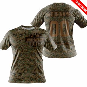 LIMITED EDITION PRODUCTS  - US MARINE V1 - HARLEY DAVIDSON RACING - CUSTOM NAME - T-SHIRT
