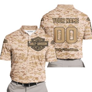 LIMITED EDITION PRODUCTS  - US MARINE - HARLEY DAVIDSON RACING - CUSTOM NAME - POLO SHIRT