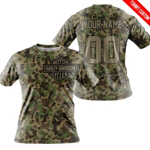 LIMITED EDITION PRODUCTS  - US ARMY V3 - HARLEY DAVIDSON RACING - CUSTOM NAME - T-SHIRT