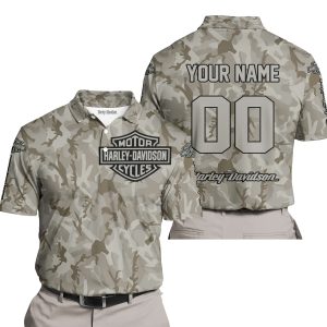 LIMITED EDITION PRODUCTS  - US ARMY V2 - HARLEY DAVIDSON RACING - CUSTOM NAME - POLO SHIRT