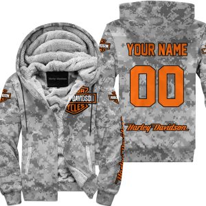 LIMITED EDITION PRODUCTS - US ARMY V1 - HARLEY DAVIDSON RACING V1 - CUSTOM NAME - FLEECE ZIP HOODIE