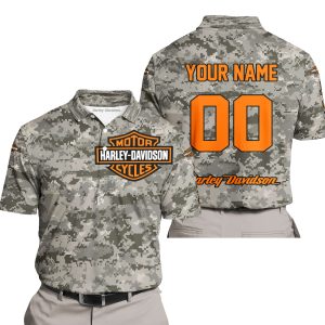 LIMITED EDITION PRODUCTS - US ARMY - HARLEY DAVIDSON RACING V1 - CUSTOM NAME - POLO SHIRT