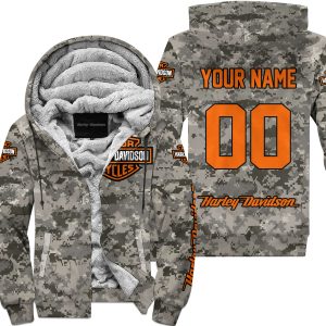 LIMITED EDITION PRODUCTS - US ARMY - HARLEY DAVIDSON RACING V1 - CUSTOM NAME - FLEECE ZIP HOODIE