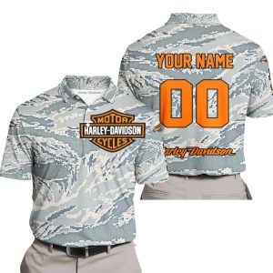 LIMITED EDITION PRODUCTS - US AIR PORCE - HARLEY DAVIDSON RACING V1 - CUSTOM NAME - POLO SHIRT