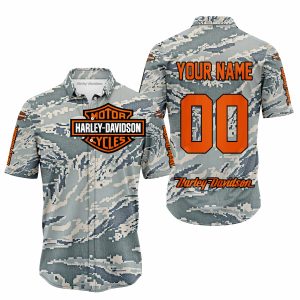 LIMITED EDITION PRODUCTS - US AIR PORCE - HARLEY DAVIDSON RACING V1 - CUSTOM NAME - BUTTON SHIRT