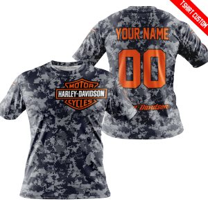 LIMITED EDITION PRODUCTS - US NAVY - HARLEY DAVIDSON RACING V1 - CUSTOM NAME - T-SHIRT