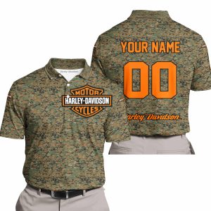 LIMITED EDITION PRODUCTS - US MARINE V1 - HARLEY DAVIDSON RACING V1 - CUSTOM NAME - POLO SHIRT